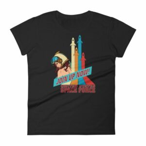 Space Force Retro Vintage Comics Space Girl Women's short sleeve t-shirt