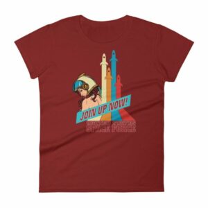 Space Force Retro Vintage Comics Space Girl Women's short sleeve t-shirt - Image 15