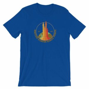 Space Force Est 2018 Retro Vintage Styled Rockets Short-Sleeve Unisex T-Shirt - Image 12