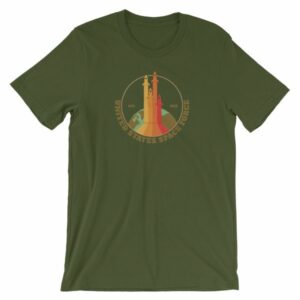 Space Force Est 2018 Retro Vintage Styled Rockets Short-Sleeve Unisex T-Shirt - Image 5