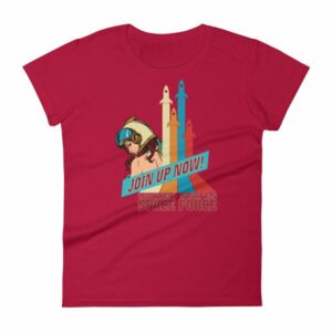 Space Force Retro Vintage Comics Space Girl Women's short sleeve t-shirt - Image 18