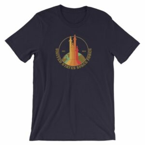 Space Force Est 2018 Retro Vintage Styled Rockets Short-Sleeve Unisex T-Shirt - Image 7