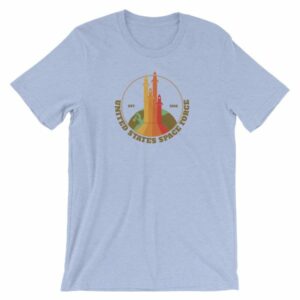 Space Force Est 2018 Retro Vintage Styled Rockets Short-Sleeve Unisex T-Shirt - Image 13