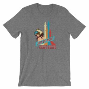 Space Force Retro Vintage Comics Space Girl Short-Sleeve Unisex T-Shirt - Image 11