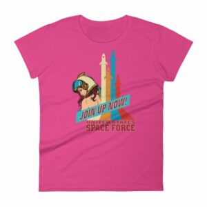 Space Force Retro Vintage Comics Space Girl Women's short sleeve t-shirt - Image 17