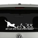 My Cat Ate Your Stick Figure Family Vinyl Decal Sticker