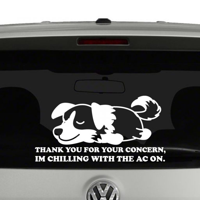 Thanks For Your Concern Dog Chilling With The AC On Vinyl Decal Sticker