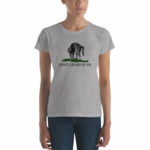 Dont Grab on Me Pussy Cat Funny Political Short Sleeve Women’s T-Shirt - Image 4