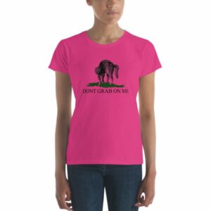 Dont Grab on Me Pussy Cat Funny Political Short Sleeve Women’s T-Shirt - Image 12