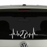 Baseball Heartbeat Baseball Lovers Players Parents Vinyl Decal Sticker