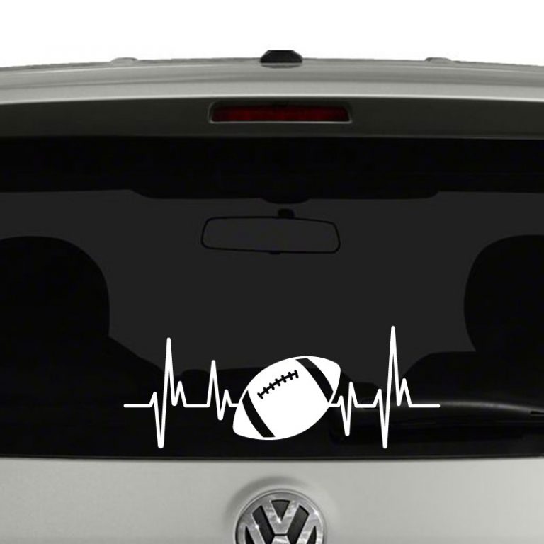 Football Heartbeat Football Lovers Players Parents Vinyl Decal Sticker