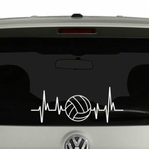 Volleyball Heartbeat Volleyball Lovers Players Parents Vinyl Decal Sticker