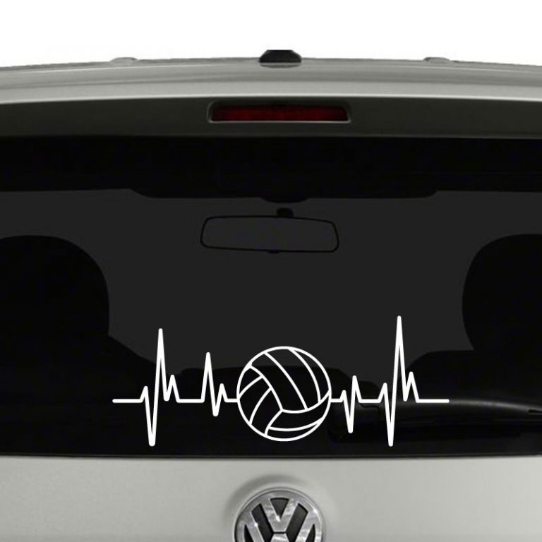 Volleyball Heartbeat Volleyball Lovers Players Parents Vinyl Decal Sticker