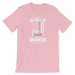 My Family Tree Is Full Of Hero's My Daughter is One Thin Como Line T-ShirtShort-Sleeve Unisex T-Shirt - Image 14