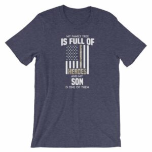 My Family Tree Is Full Of Hero's My Son is One Thin Como Line Short-Sleeve Unisex T-Shirt - Image 4