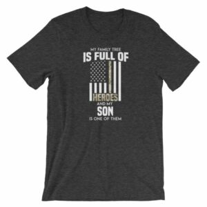 My Family Tree Is Full Of Hero's My Son is One Thin Como Line Short-Sleeve Unisex T-Shirt - Image 8