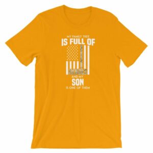 My Family Tree Is Full Of Hero's My Son is One Thin Como Line Short-Sleeve Unisex T-Shirt - Image 13