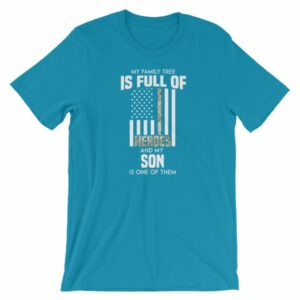 My Family Tree Is Full Of Hero's My Son is One Thin Como Line Short-Sleeve Unisex T-Shirt - Image 12