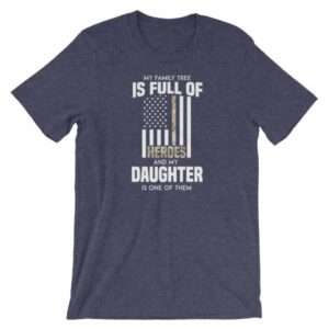 My Family Tree Is Full Of Hero's My Daughter is One Thin Como Line T-ShirtShort-Sleeve Unisex T-Shirt - Image 4