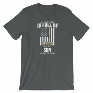 My Family Tree Is Full Of Hero's My Son is One Thin Como Line Short-Sleeve Unisex T-Shirt - Image 6