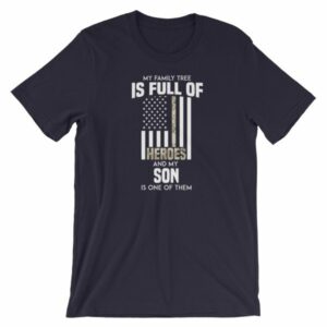 My Family Tree Is Full Of Hero's My Son is One Thin Como Line Short-Sleeve Unisex T-Shirt - Image 7