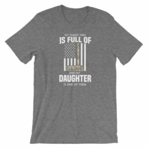 My Family Tree Is Full Of Hero's My Daughter is One Thin Como Line T-ShirtShort-Sleeve Unisex T-Shirt - Image 11