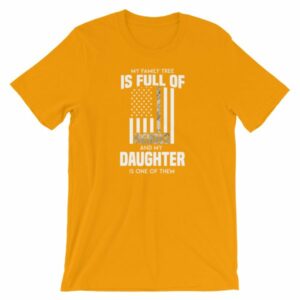 My Family Tree Is Full Of Hero's My Daughter is One Thin Como Line T-ShirtShort-Sleeve Unisex T-Shirt - Image 13