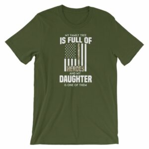 My Family Tree Is Full Of Hero's My Daughter is One Thin Como Line T-ShirtShort-Sleeve Unisex T-Shirt - Image 5