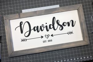 Custom Family Established Wood and Vinyl Sign