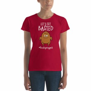 Lets Get Basted Thanksgiving Goals Funny Turkey Women's short sleeve t-shirt - Image 14