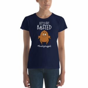 Lets Get Basted Thanksgiving Goals Funny Turkey Women's short sleeve t-shirt - Image 4