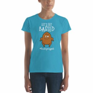 Lets Get Basted Thanksgiving Goals Funny Turkey Women's short sleeve t-shirt - Image 10