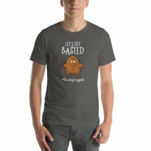 Lets Get Basted Thanksgiving Goals Funny Turkey Short-Sleeve Unisex T-Shirt - Image 5