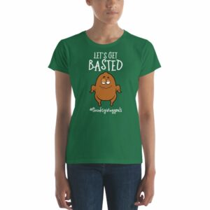 Lets Get Basted Thanksgiving Goals Funny Turkey Women's short sleeve t-shirt - Image 8