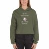 Unicorn I Was Like Whatever Bitches Funny Sarcastic T-Shirt Women's Crop Hoodie