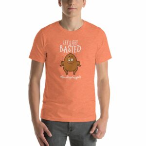 Lets Get Basted Thanksgiving Goals Funny Turkey Short-Sleeve Unisex T-Shirt - Image 8