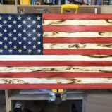 Wooden Rustic American Flag