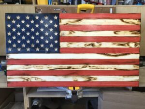 Wooden Rustic American Flag