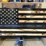 Wooden Thin Blue Line American Flag