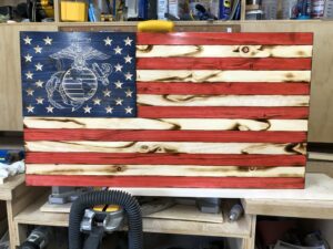 Wooden Rustic American Flag