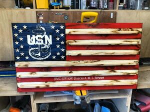 Wooden Rustic American Flag