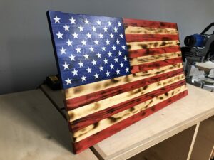 Wooden Rustic American Flag