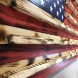 Wooden American Flag Challenge Coin Display