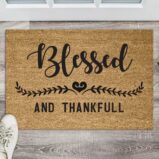 Blessed and Thankful Floor Welcome Mat