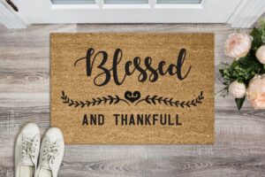 Blessed and Thankful Floor Welcome Mat