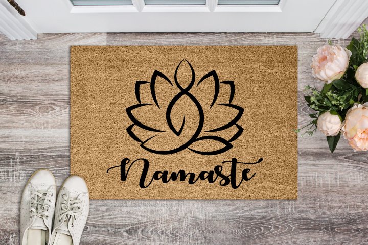 Namaste Lotus Flower Meditation Floor Welcome Mat