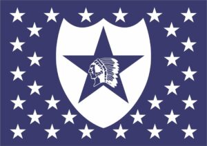 Wooden Rustic American Flag 2nd Infantry