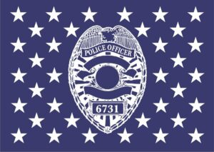Wooden Thin Blue Line American Flag