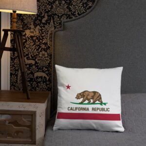 California Republic Surfing Bear State Flag Throw Pillow - Image 6