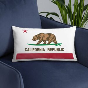 California Republic Surfing Bear State Flag Throw Pillow - Image 4